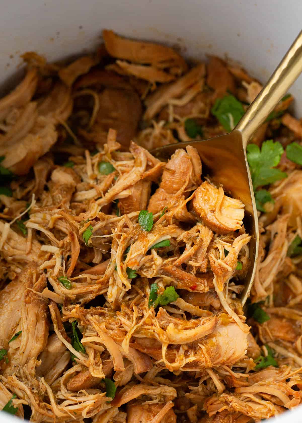 Salsa Verde Chicken in a slow cooker