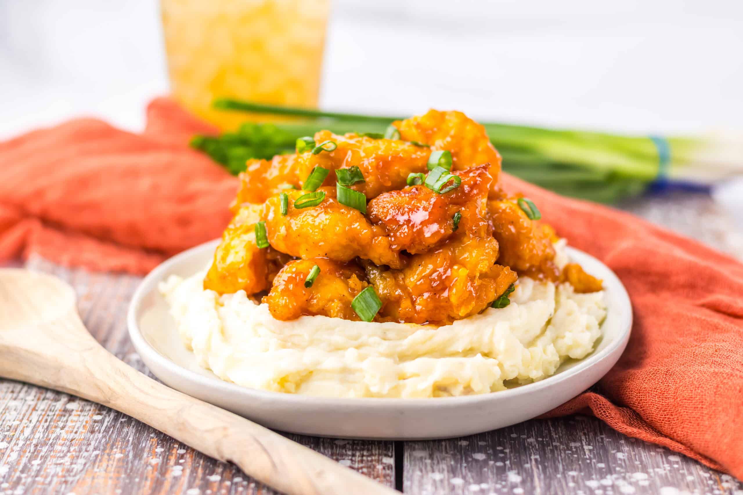 Moore or Less Cooking Hawaiian BBQ Chicken plated over rice