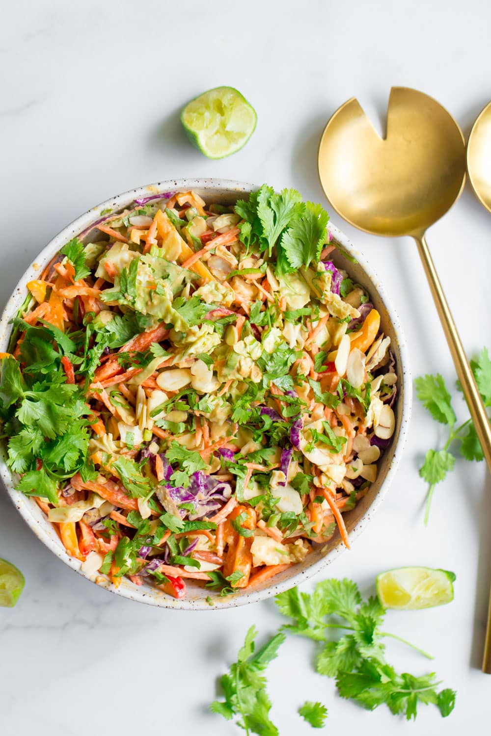 Asian slaw with two cabbages and sesame dressing