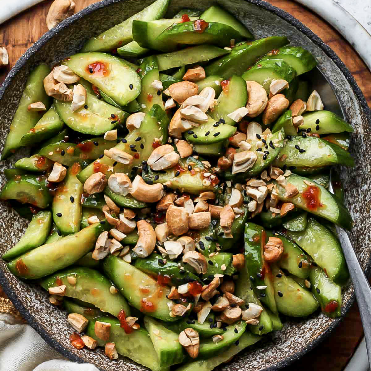 10-minute Asian cucumber salad with sesame and chili