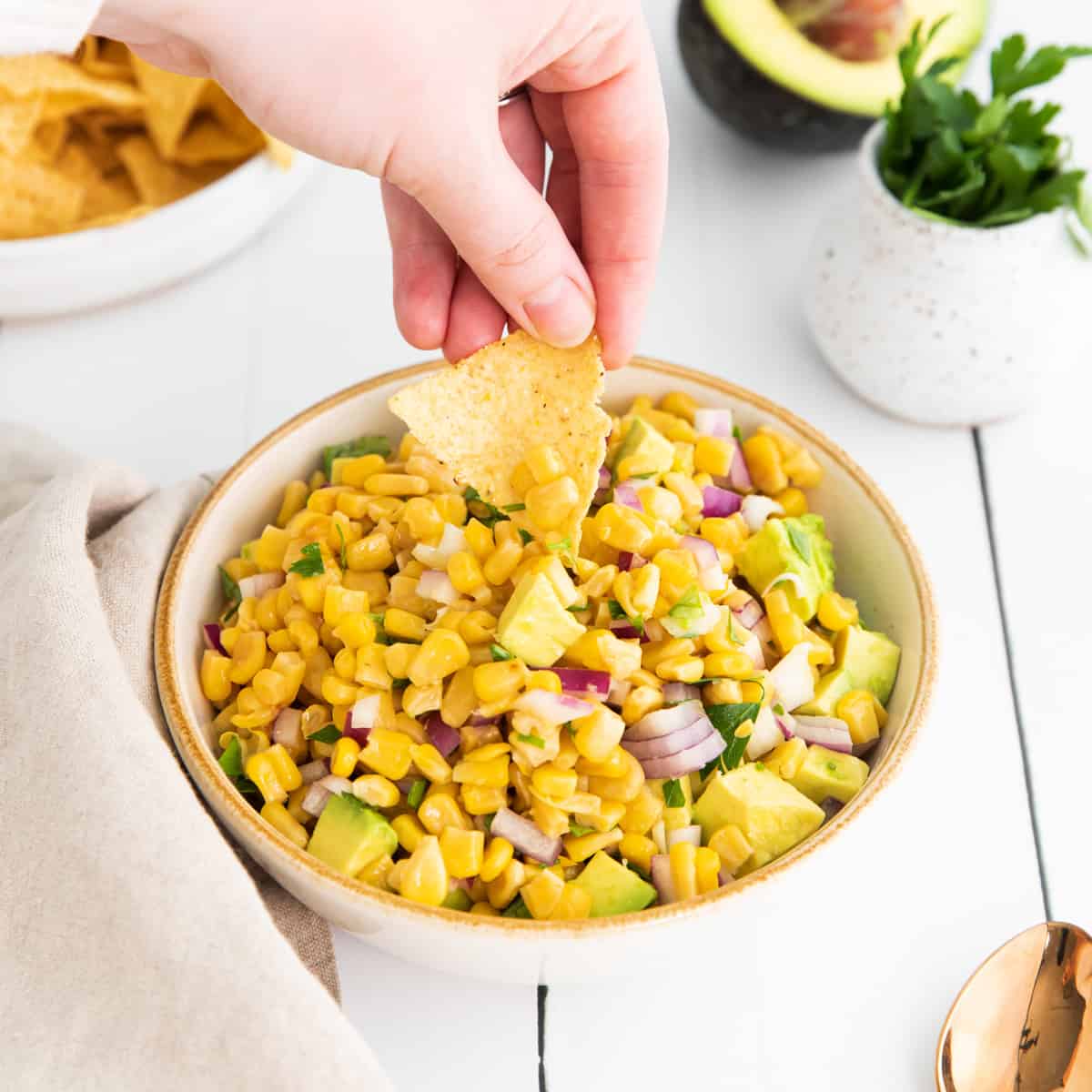 Corn and avocado salsa from The Cookie Rookie
