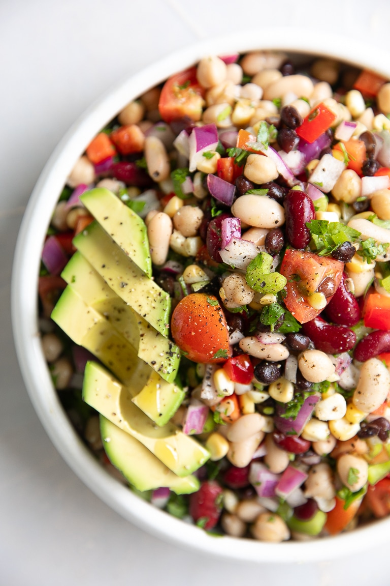 Easy bean salad with four types of beans