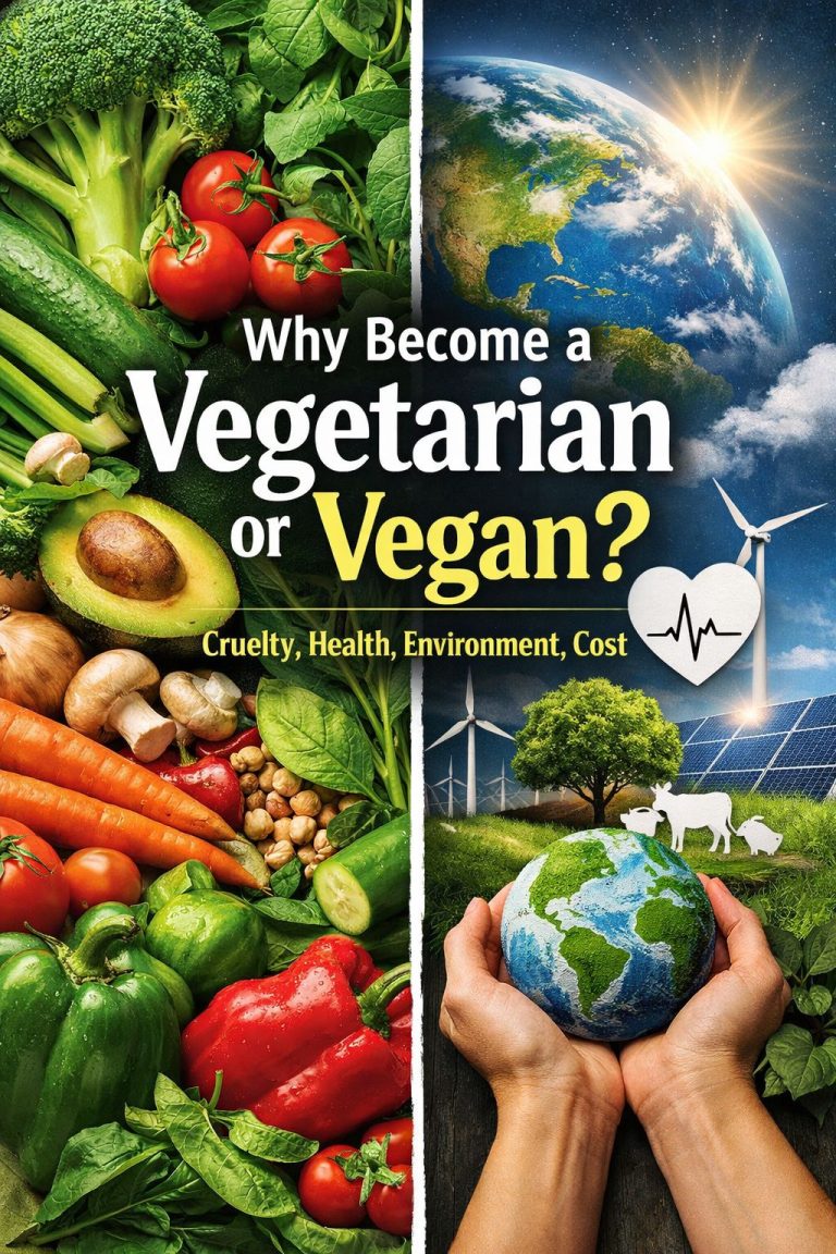 Why Become a Vegetarian or Vegan? Cruelty, Health, Environment, Energy, and Cost Explained