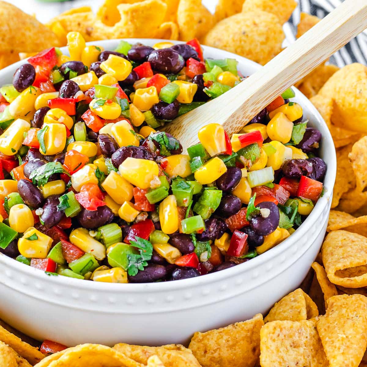 Black bean and corn salsa in a bowl