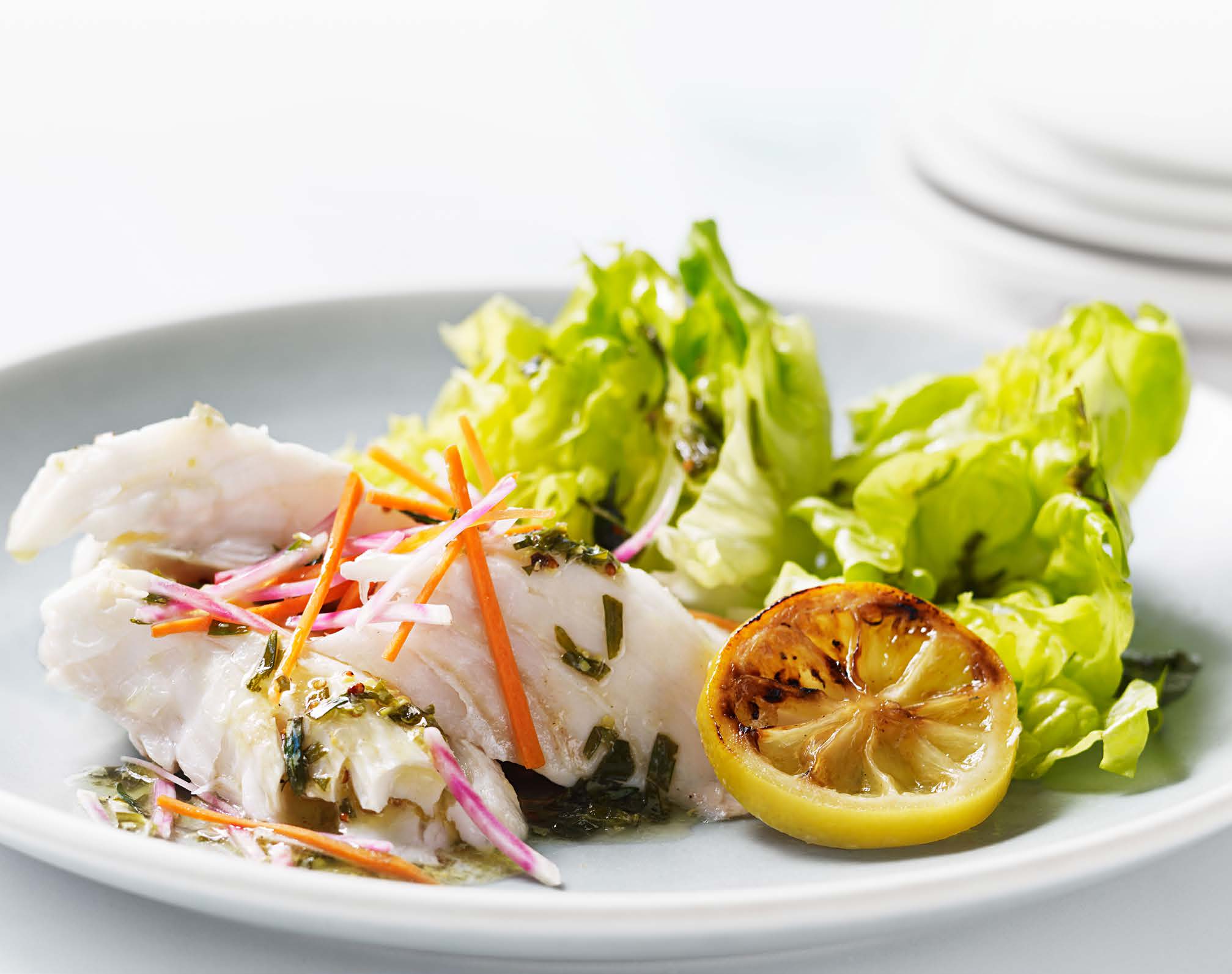 Grilled Halibut Salad with Beet-Carrot Slaw