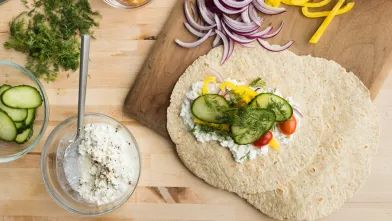 Cottage Cheese and Veggie Wrap