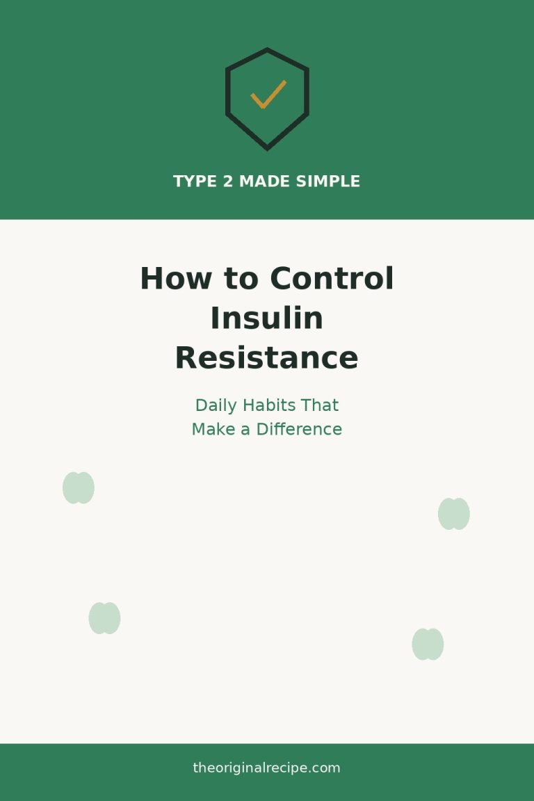How to control insulin resistance, daily habits