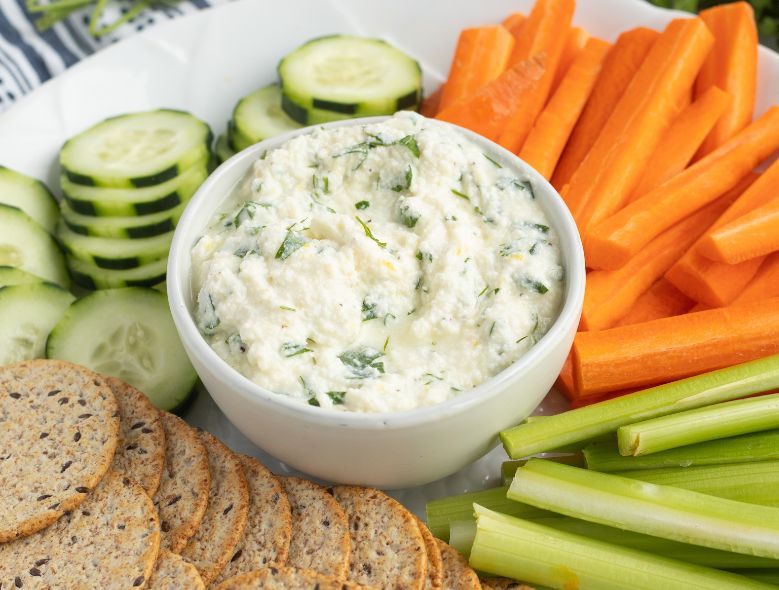 Parsley Ricotta Dip with Vegetables