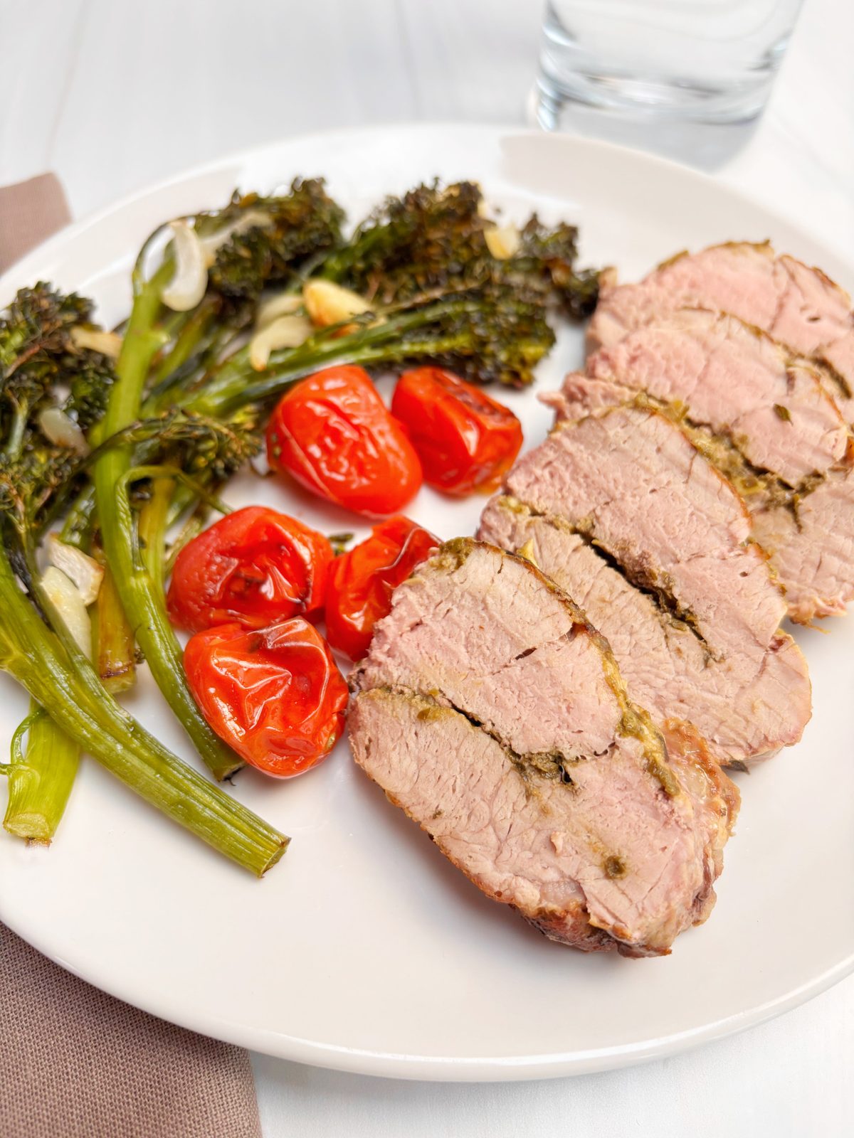 Pesto Pork Tenderloin with Broccolini