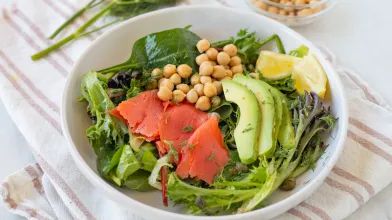 Salmon Avocado Chickpea Bowl