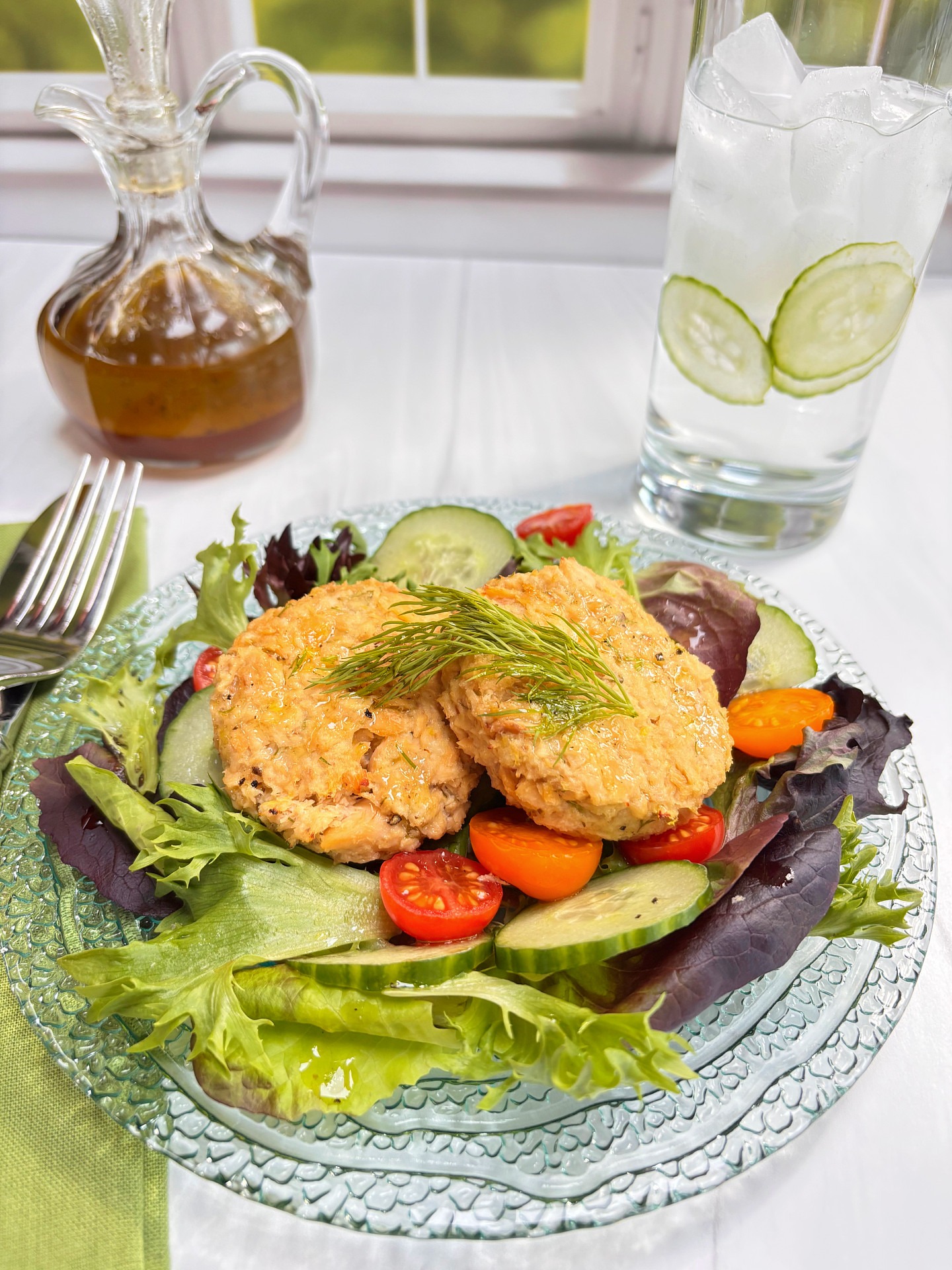 Salmon Cake Salad